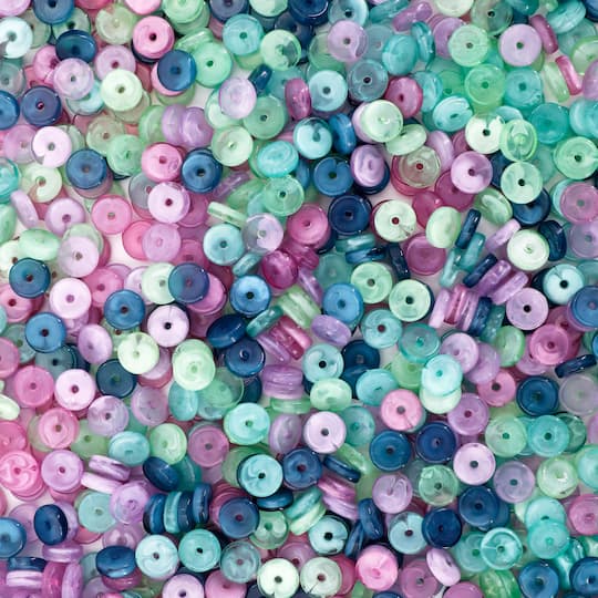 6.5mm Multicolor Mix Acrylic Heishi Beads, 1,100ct. by Bead Landing™